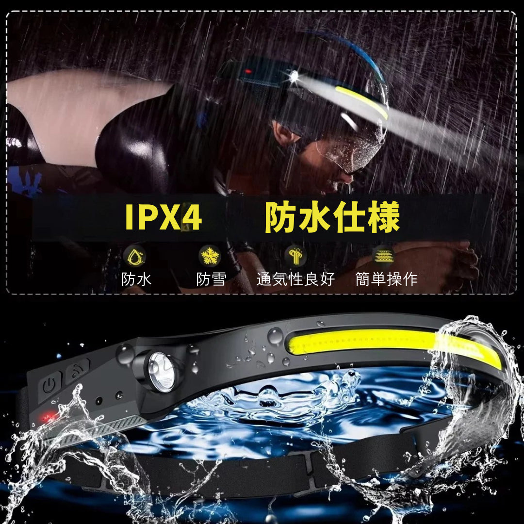 LumiGear™ 350 モーションセンサーヘッドライト | 防水・USB充電式